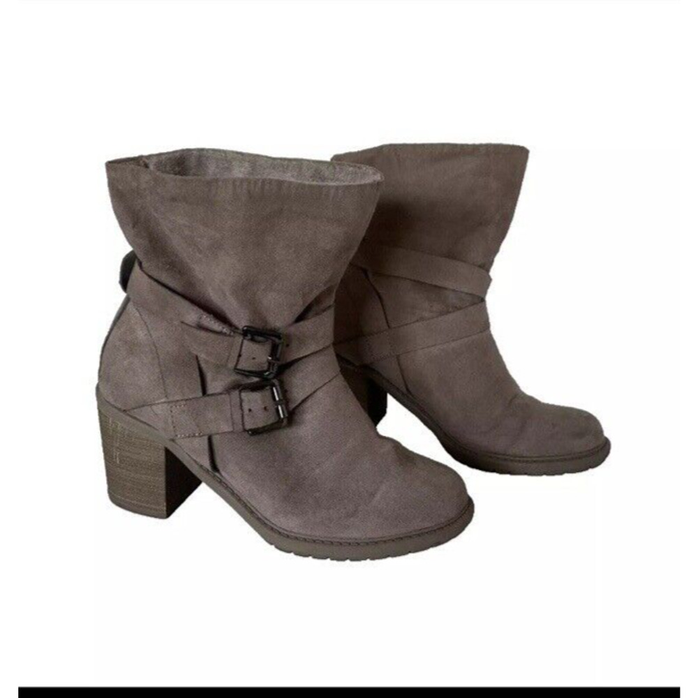 A New Day Target Boots Faux Fur Lined Heeled Booties Shoes Woman’s Size 6 Brown